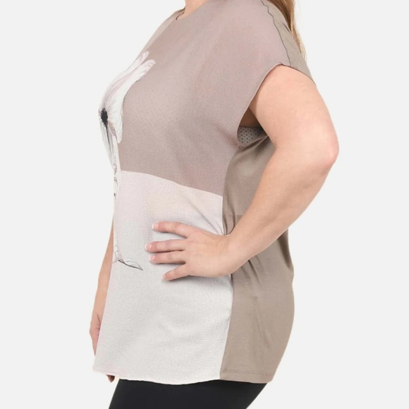 Tamsy top Sz.22w two tone beige NWT - Picture 2 of 9